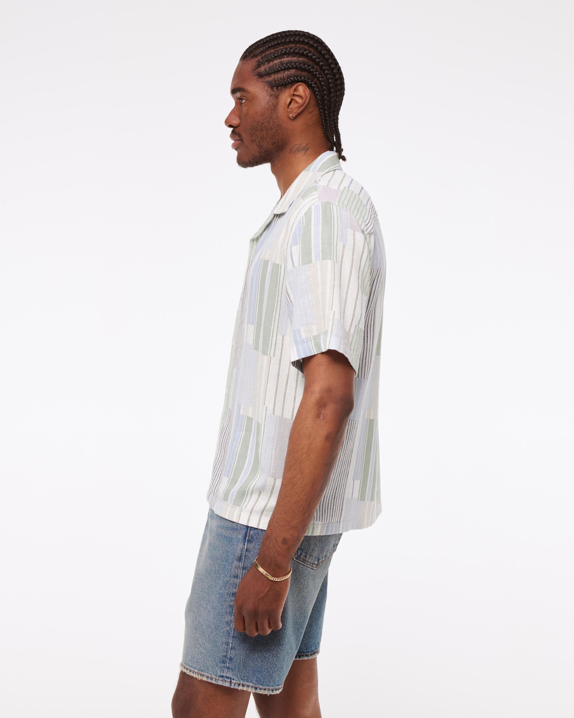 Camp Collar Summer Linen-Blend Shirt Product Image