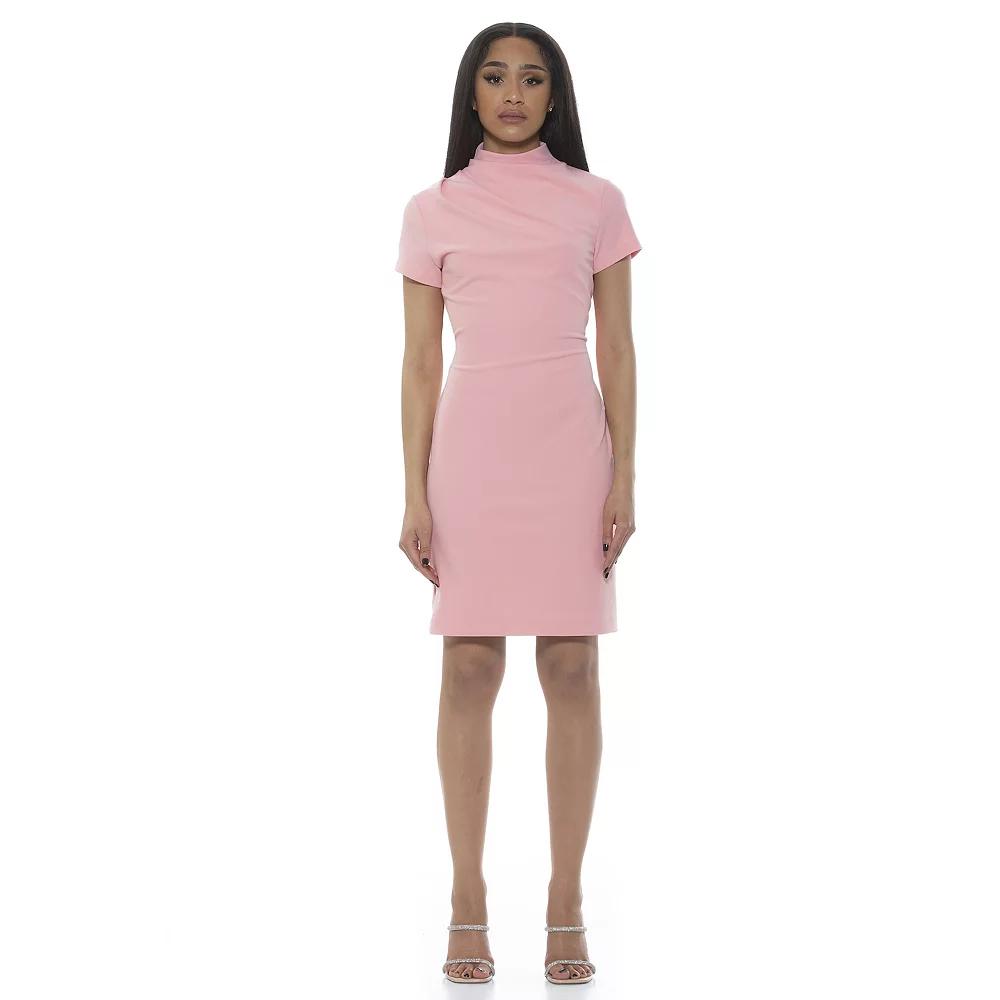 Women's ALEXIA ADMOR Chantria Draped Mini Mockneck Dress,  Product Image