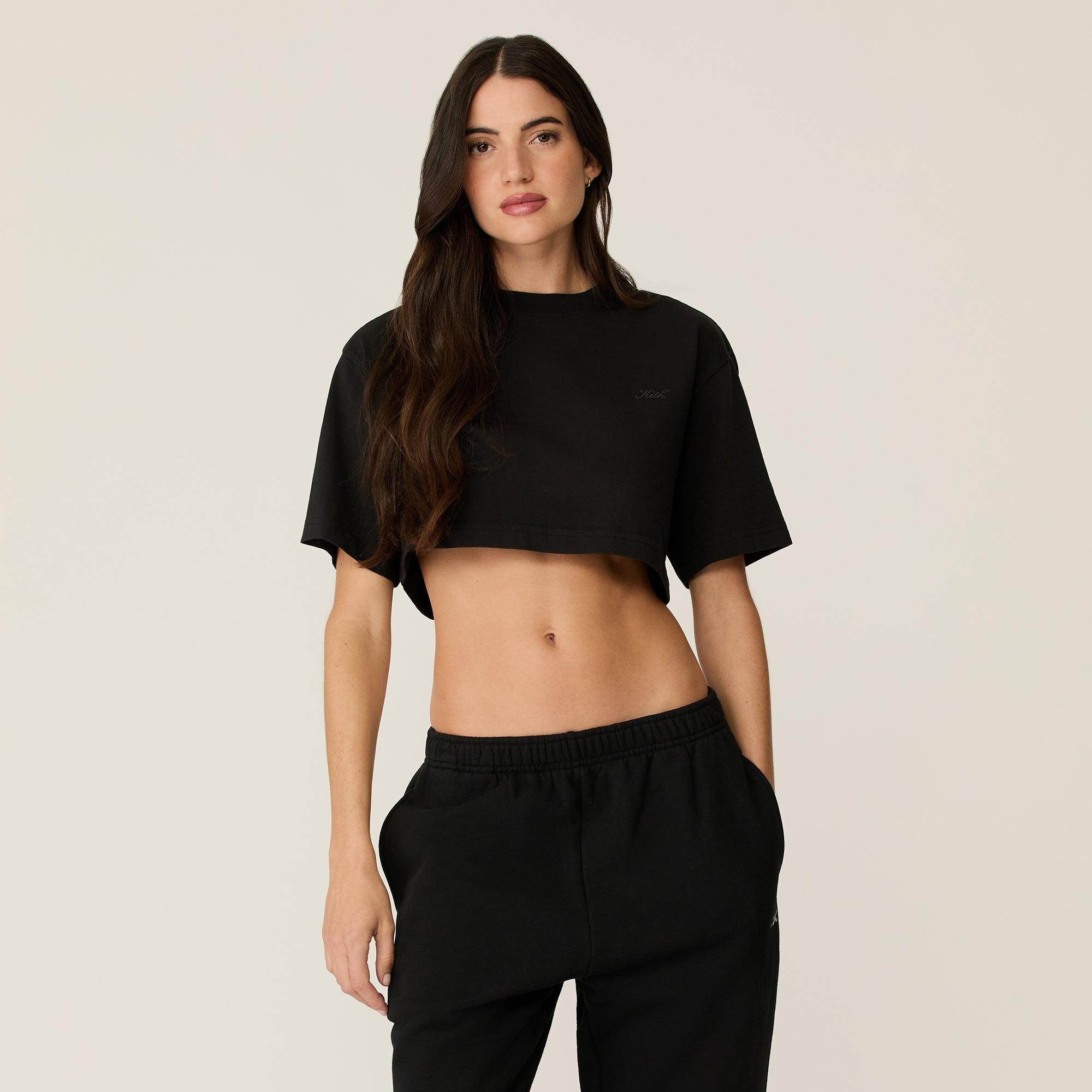 Kith Women Fei Cropped Tee - Black Female Product Image