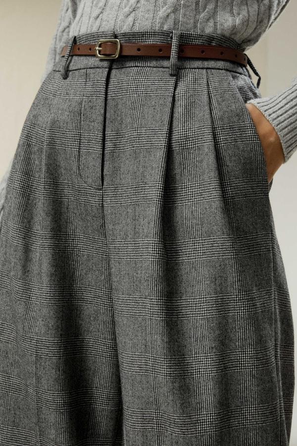 Wide leg wool-flannel suit trousers Product Image