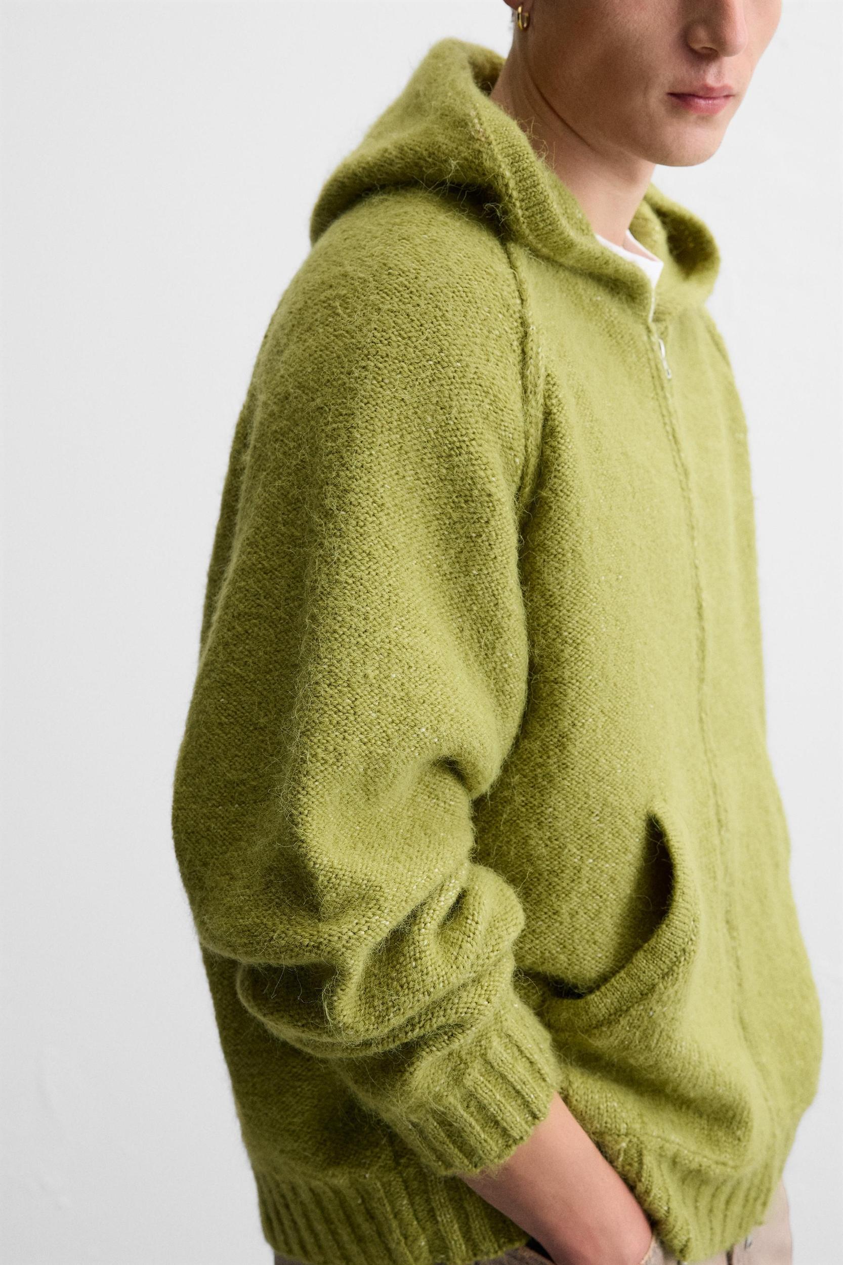 HOODED KNIT CARDIGAN Product Image