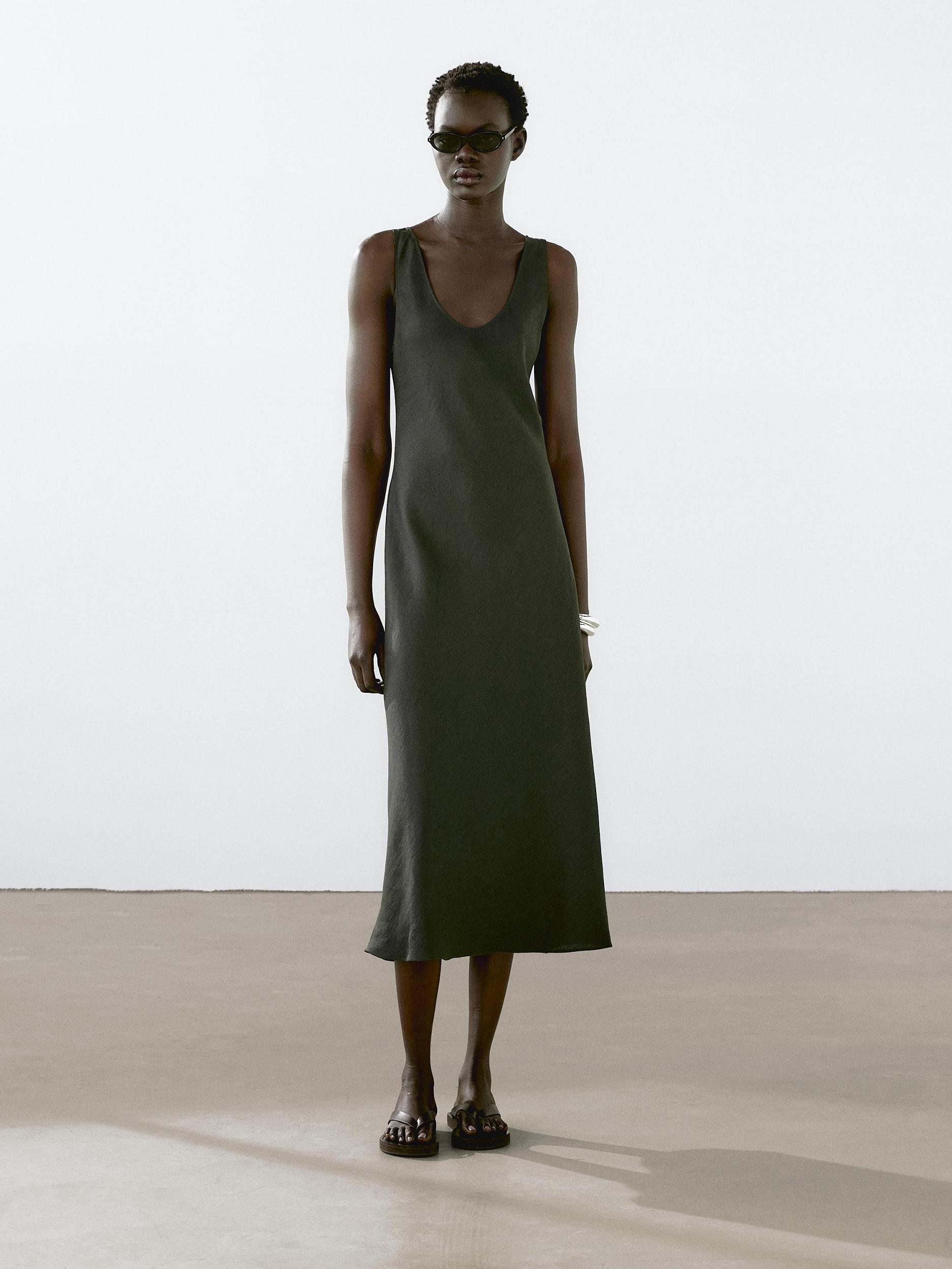 100% linen midi dress Product Image