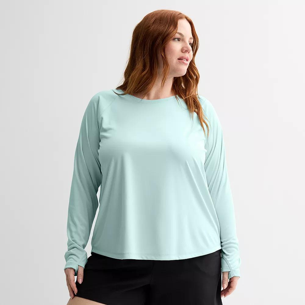 Plus Size Tek Gear® Dry Tek Long Sleeve T-Shirt, Women's, Size: 4XL, Hail Blue Product Image