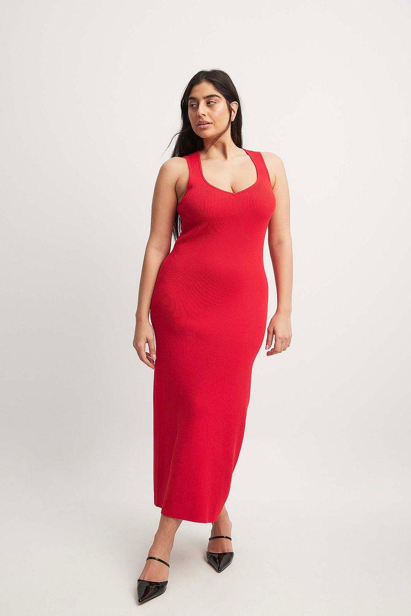 Fine Knitted Scoop Neck Midi Dress Product Image