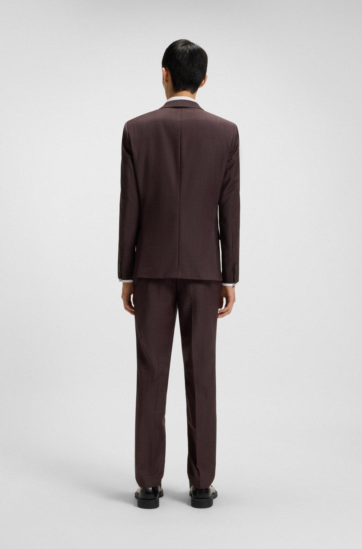 Slim-fit three-piece suit in checked stretch fabric Product Image