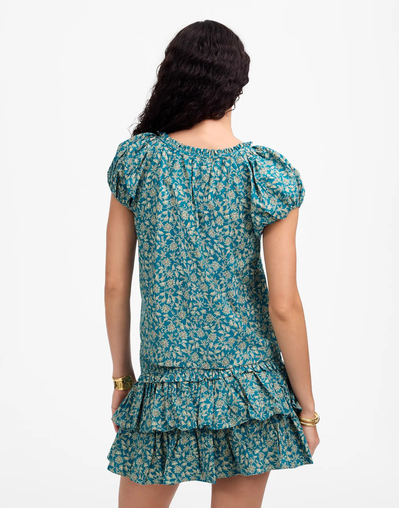 Scoopneck Puff-Sleeve Top in Floral Product Image