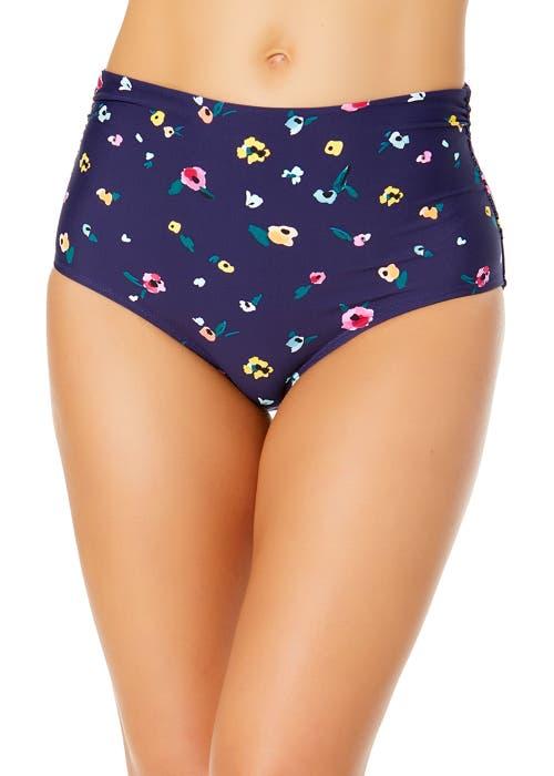 Anne Cole Women's Gradient Floral Fold Over High Waist Shirred Bikini Swim Bottoms Product Image