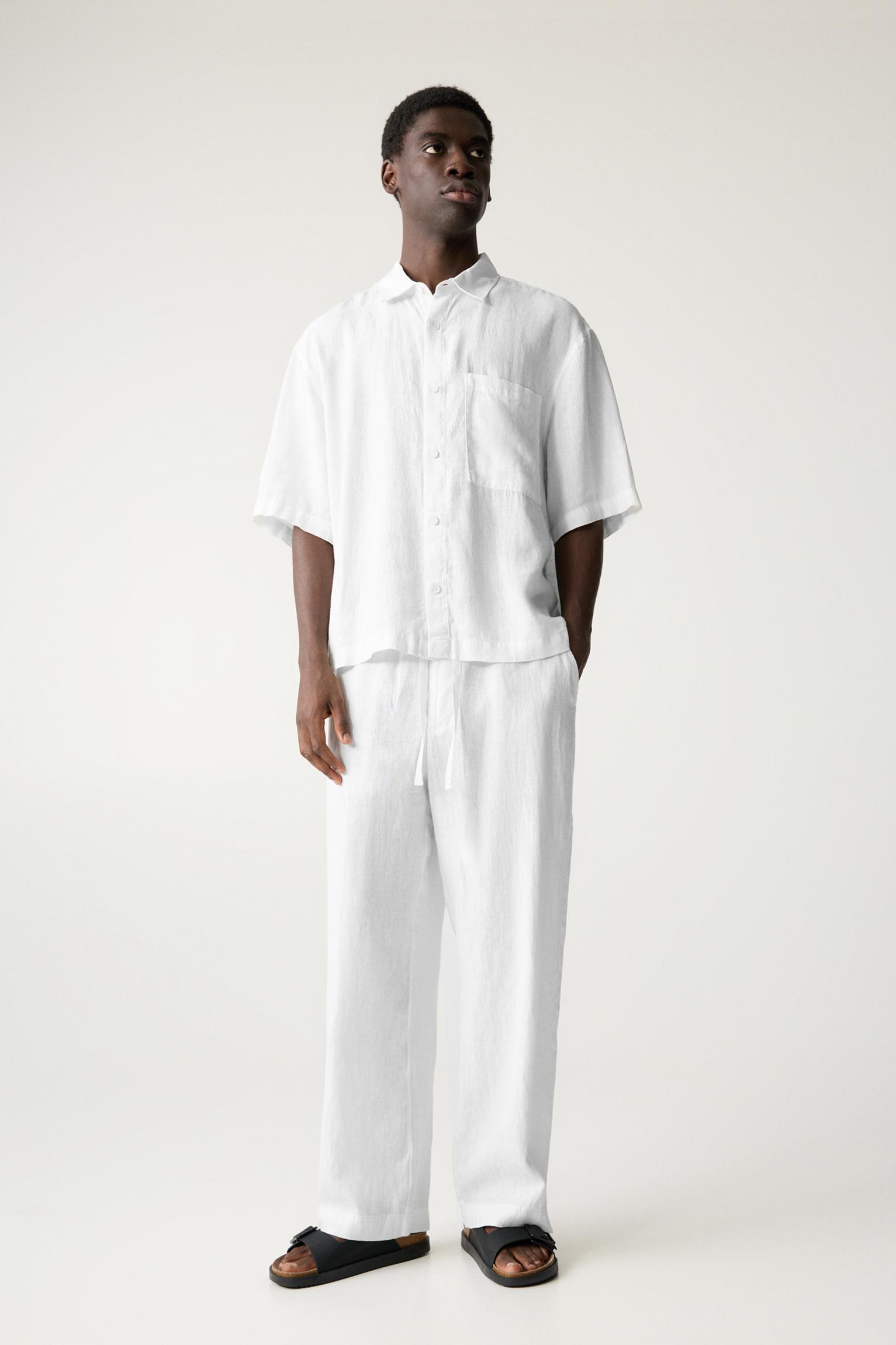 100% linen boxy shirt Product Image