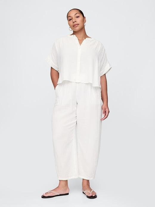 Cotton Gauze Easy Barrel Pants Product Image