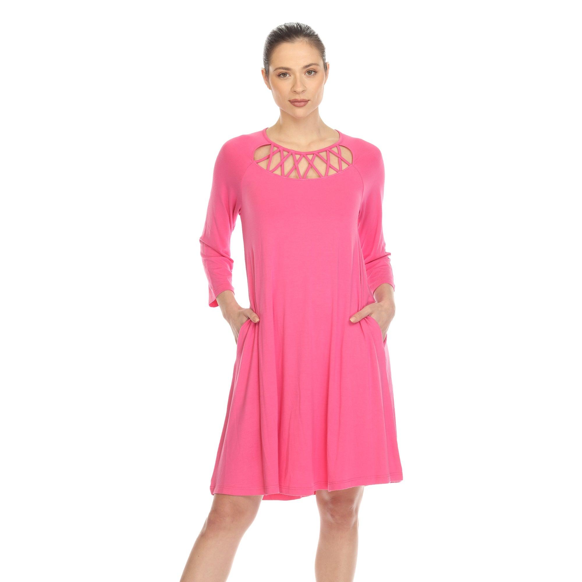 Criss Cross Neckline Swing Midi Dress Product Image
