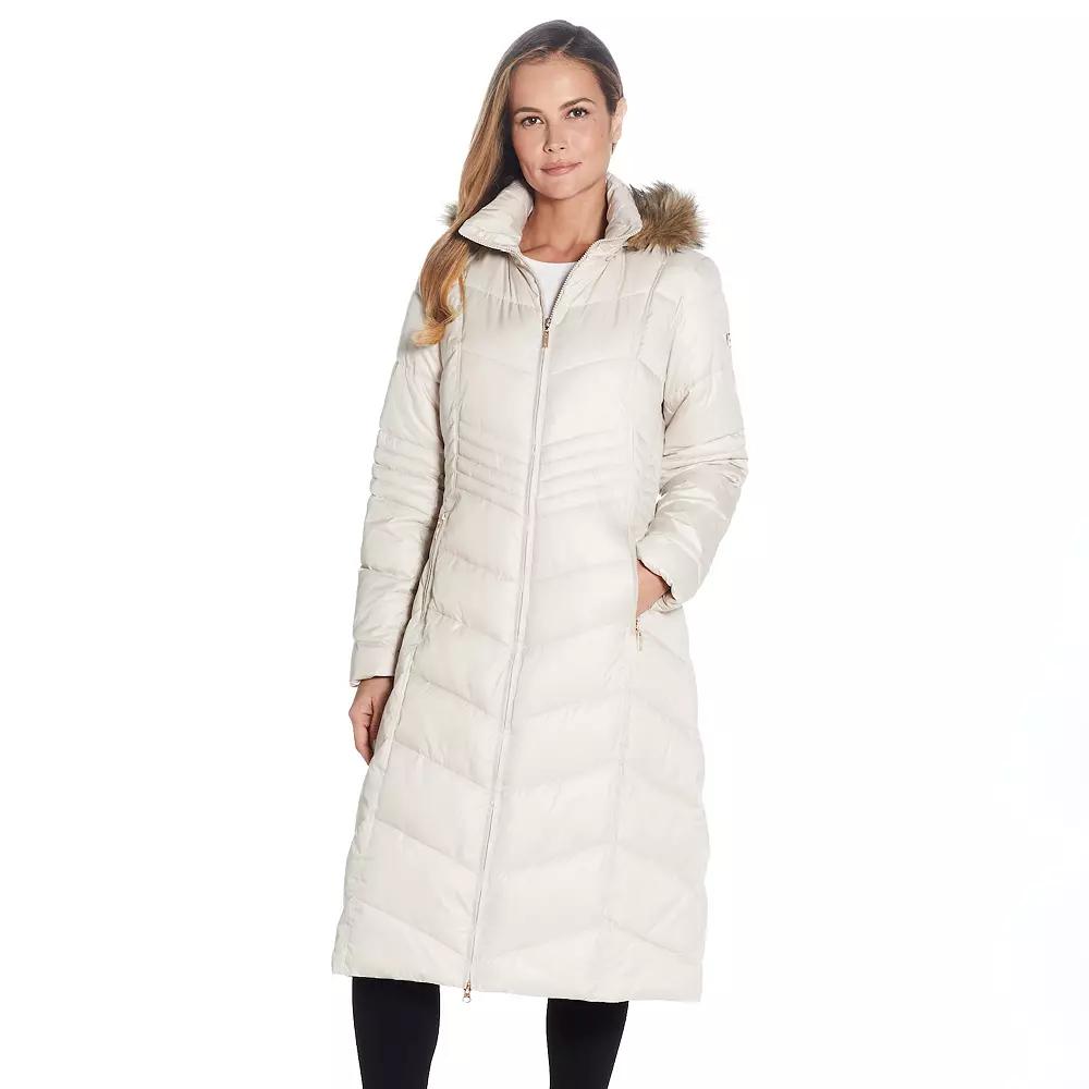 Women's Gallery Faux-Fur Hood Long Puffer Coat,  Product Image