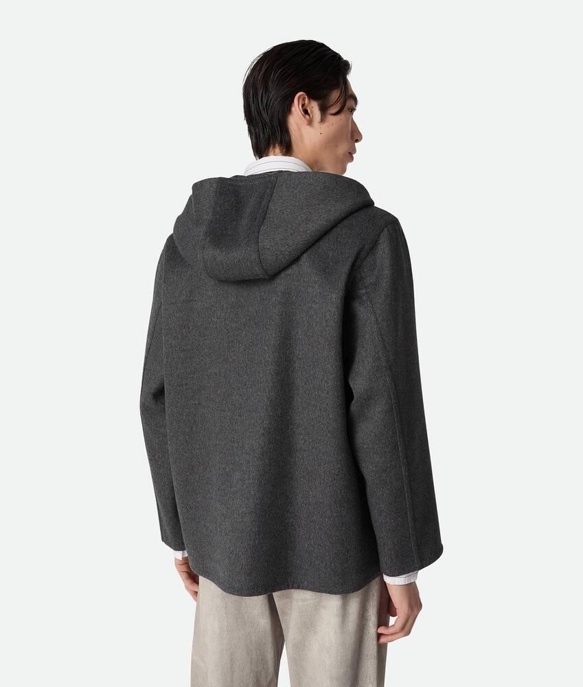 Men's Double Face Wool Hoodie in Charcoal melange Product Image