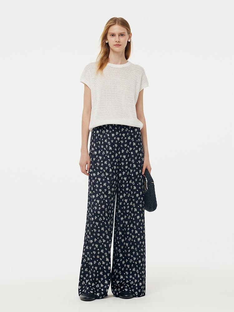 Linen Cotton Sequins Women Open-Knit Top Product Image