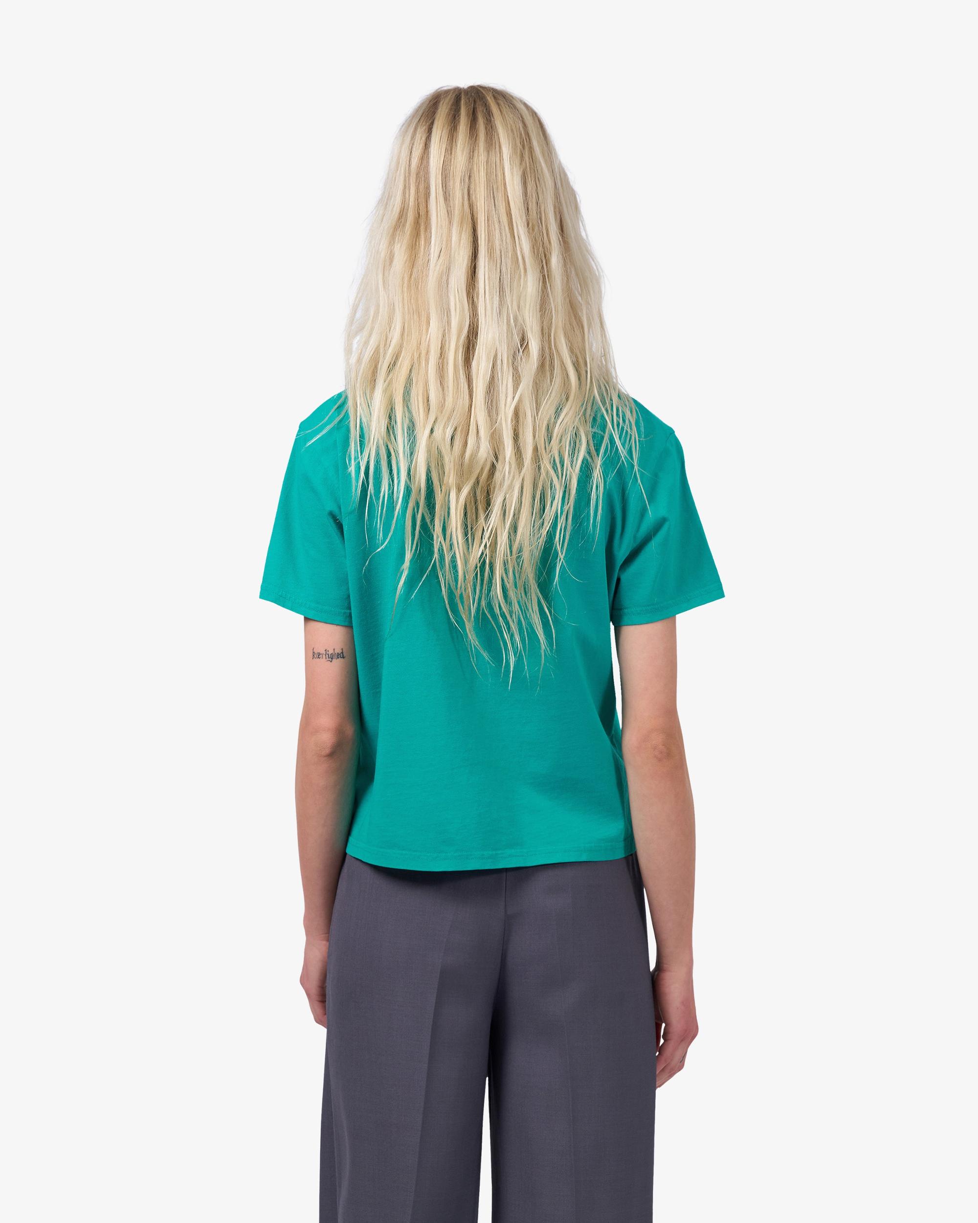 Organic Boxy Crop Tee - Petrol Blue Product Image