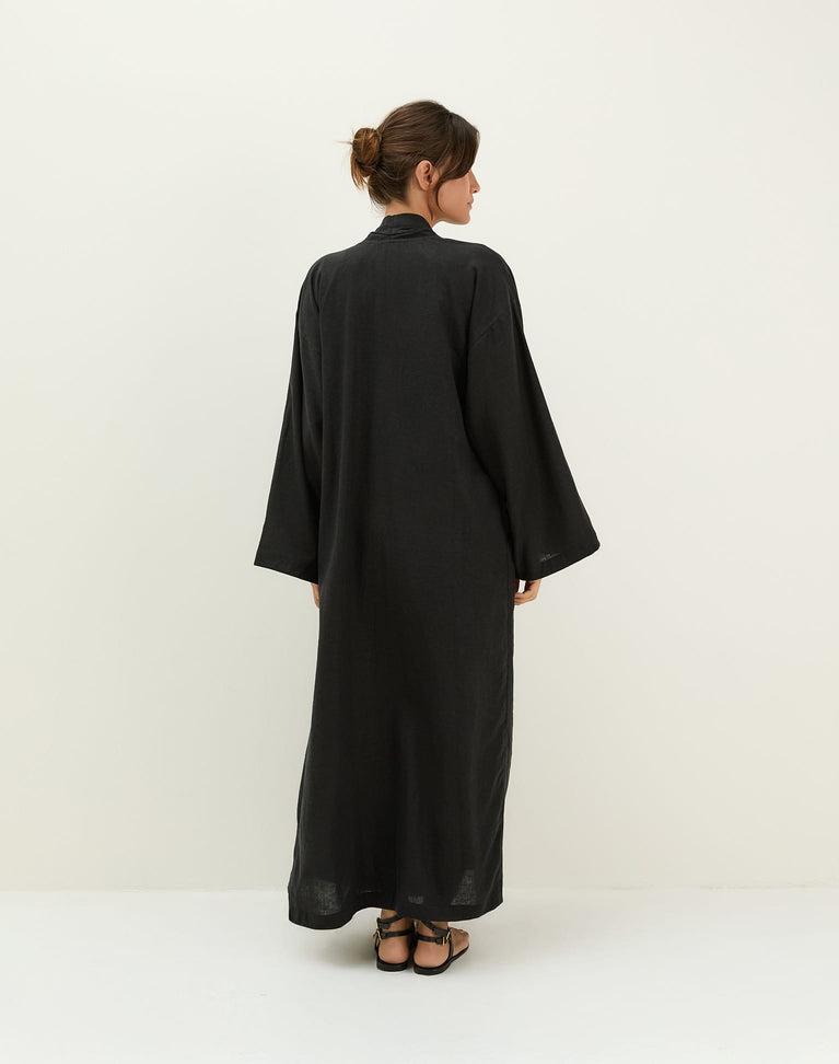 Luna Long Kimono - Black Product Image