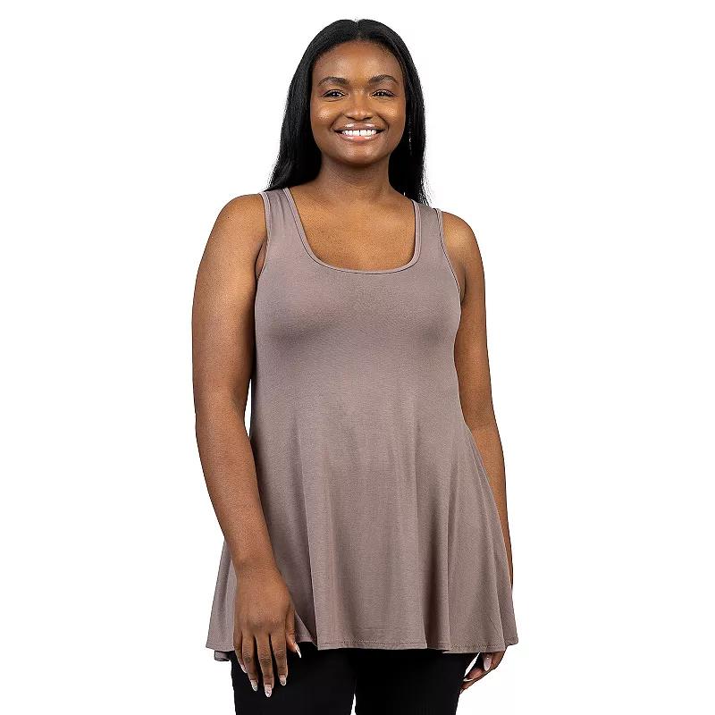 Plus Size 24Seven Comfort Apparel Sleeveless Tunic Tank Top, Womens Product Image