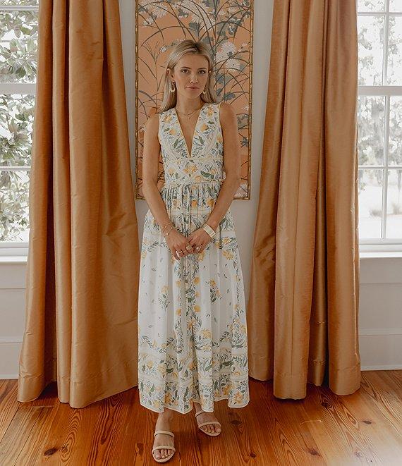 Antonio Melani x Style by Simkins Hannah Poplin V-Neck Sleeveless Belted Maxi Dress Product Image