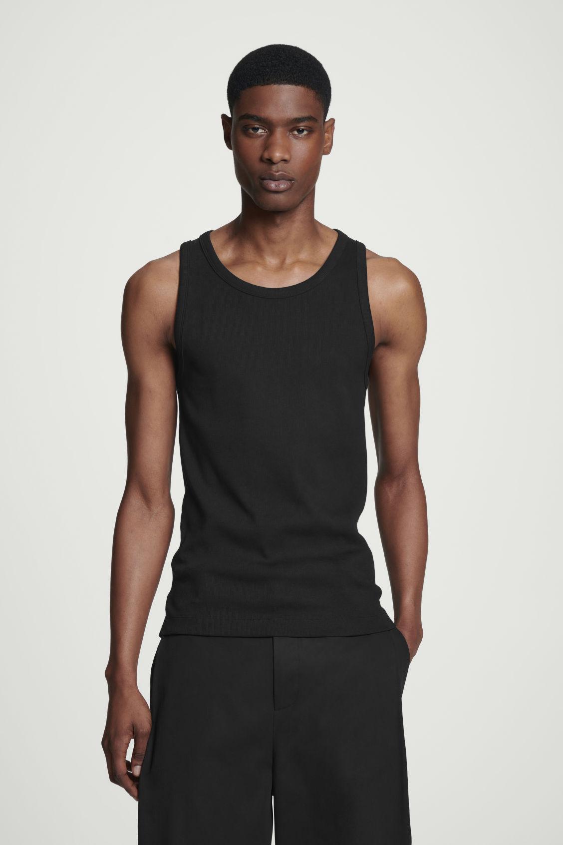 SLIM RIBBED COTTON TANK TOP Product Image
