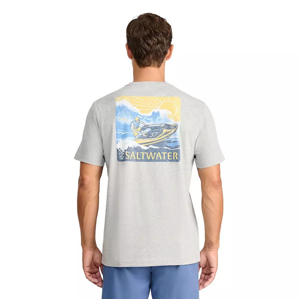 Men's IZOD Saltwater Short Sleeve Graphic Tee, Size: XL, Blue Rider Product Image