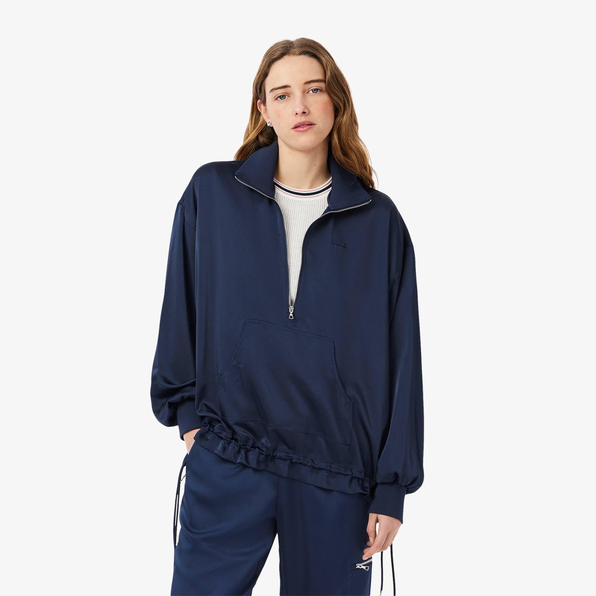 High Zipped Neck Oversized Popover Jacket Product Image