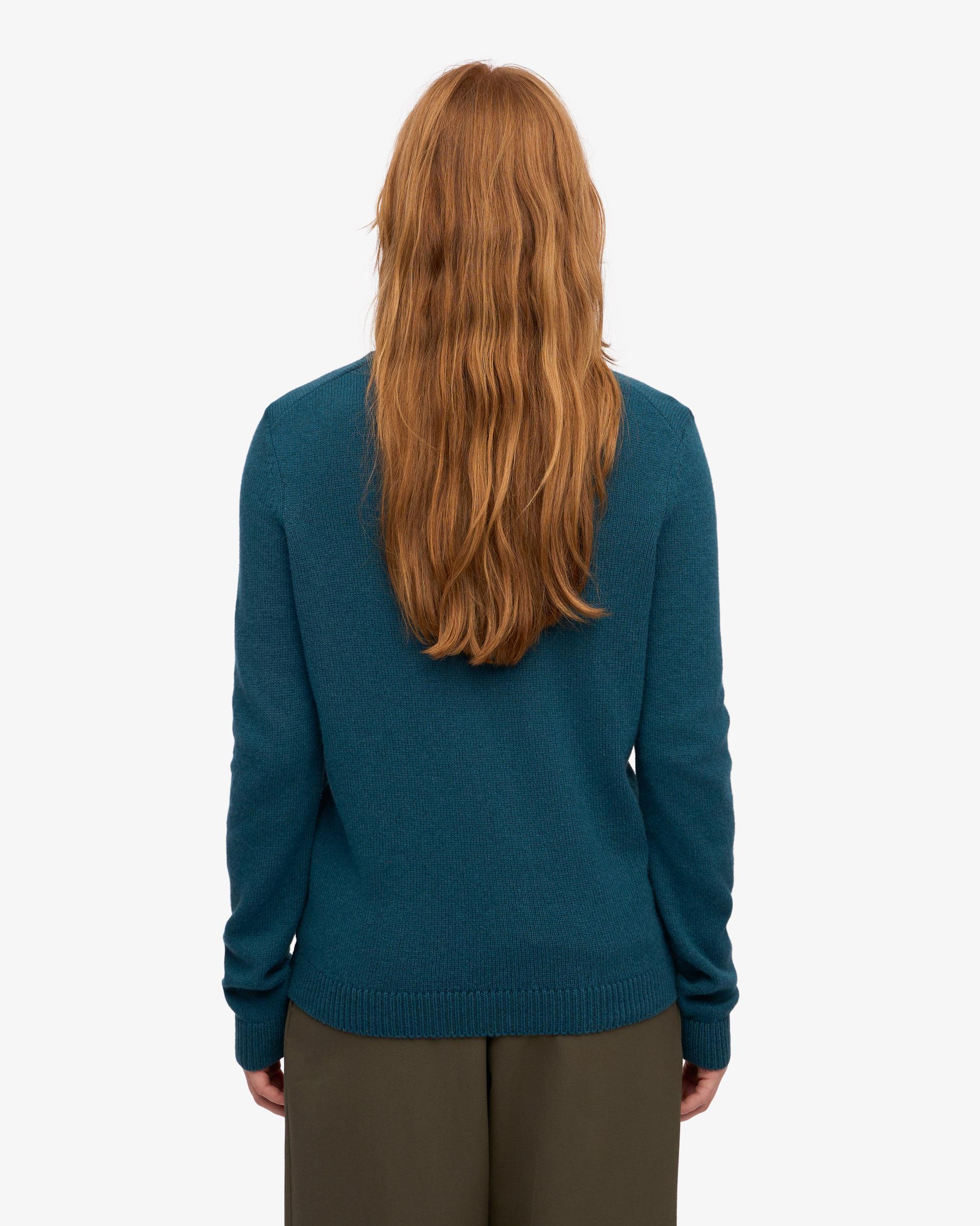 Women Classic Merino Wool Crew - Ocean Green Product Image