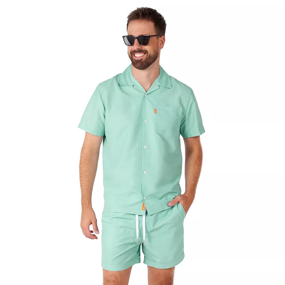 Men's OppoSuits Magic Mint Short Sleeve Button Down Shirt & Shorts Set, Boy's, Size: Large, Magic Green Product Image