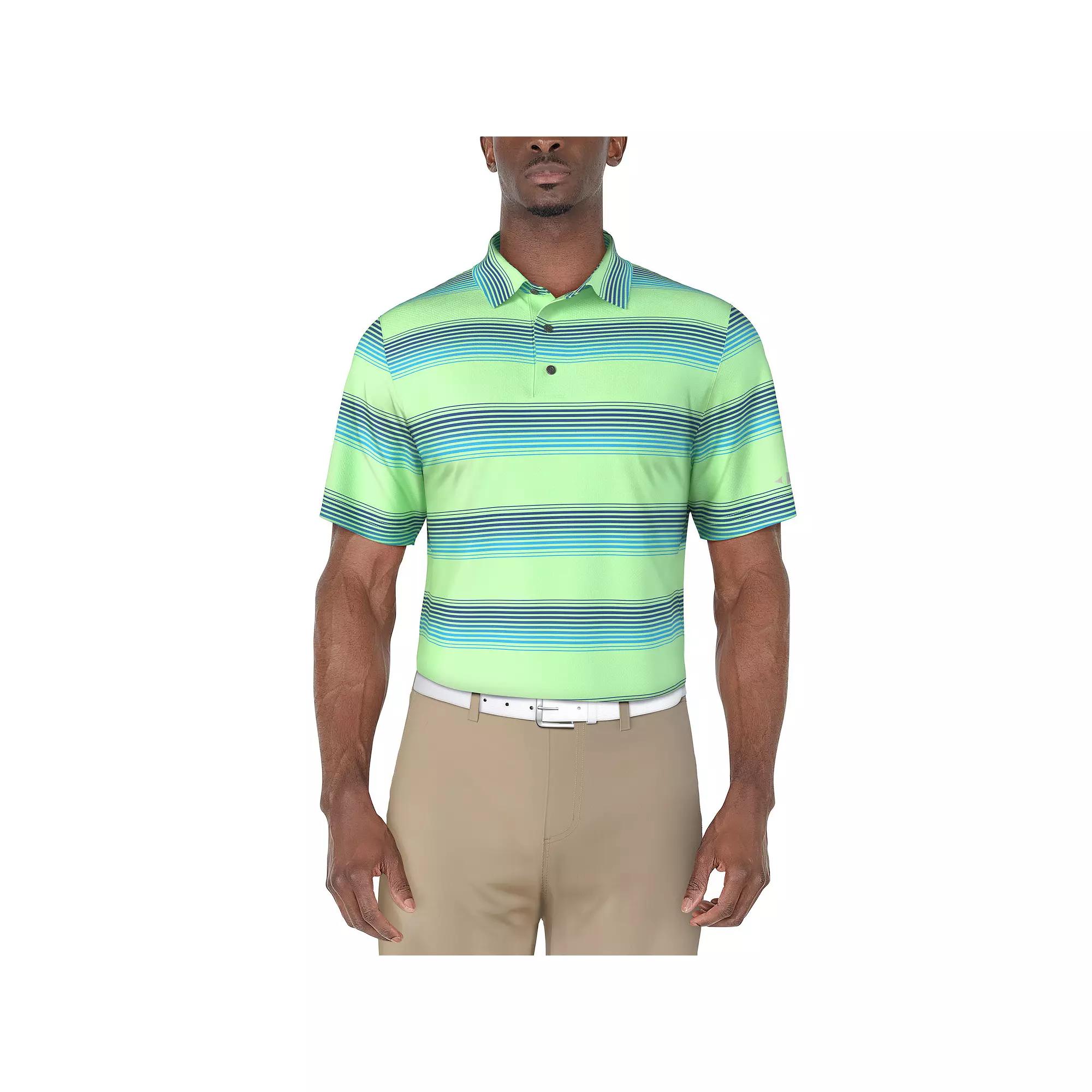 Men's Grand Slam Multi Stripe Printed Short Sleeve Golf Polo, Size: Medium, Green Ash Product Image
