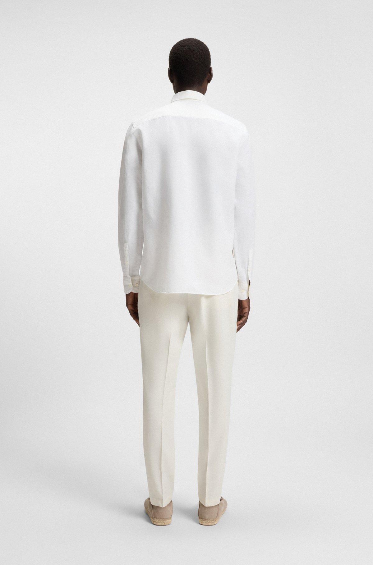 Regular-fit shirt in linen-cotton chambray Product Image