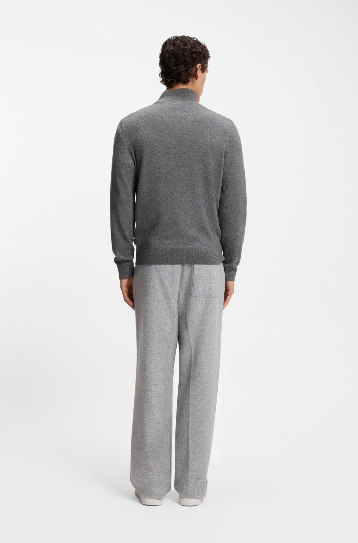 Wool-cashmere sweater with zip neck Product Image