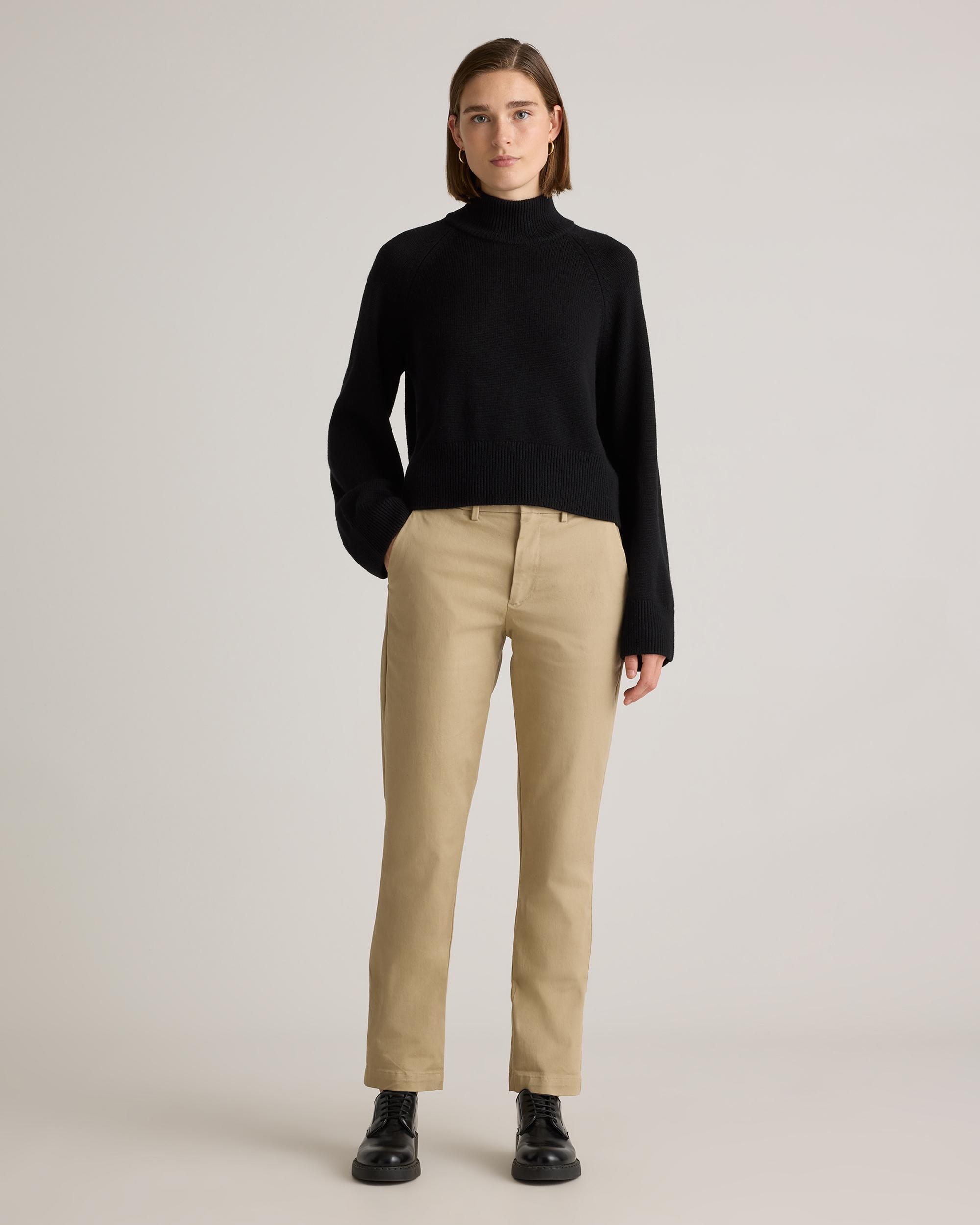 Quince | Women's Australian Merino Wool Cropped Mock Neck Sweater Size XS Product Image