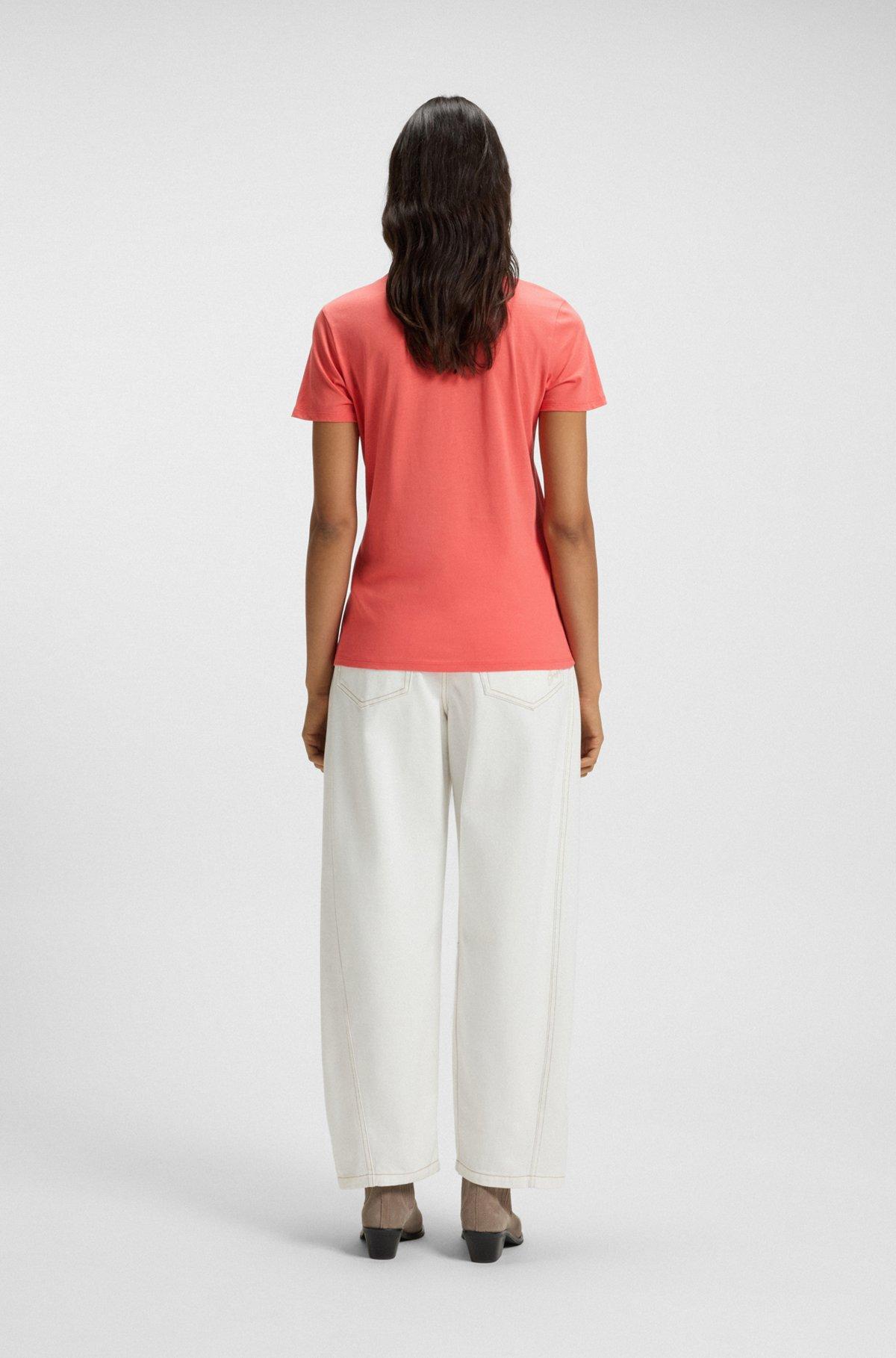 Cotton T-shirt with contrast logo stripe Product Image