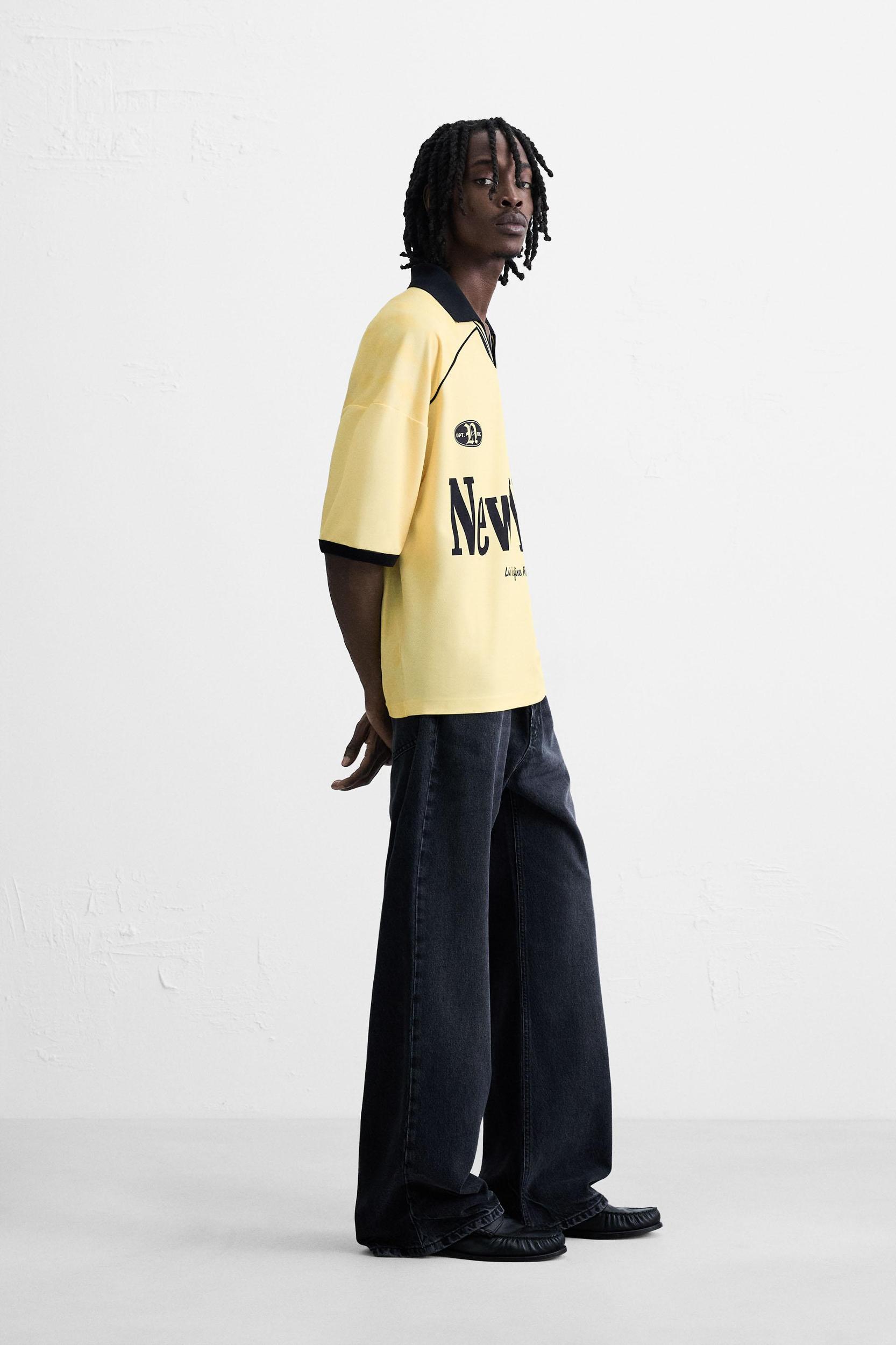 RETRO FOOTBALL PRINTED POLO SHIRT Product Image