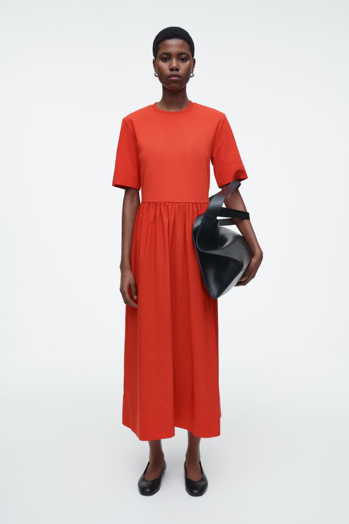 CONTRAST-PANEL MIDI DRESS Product Image
