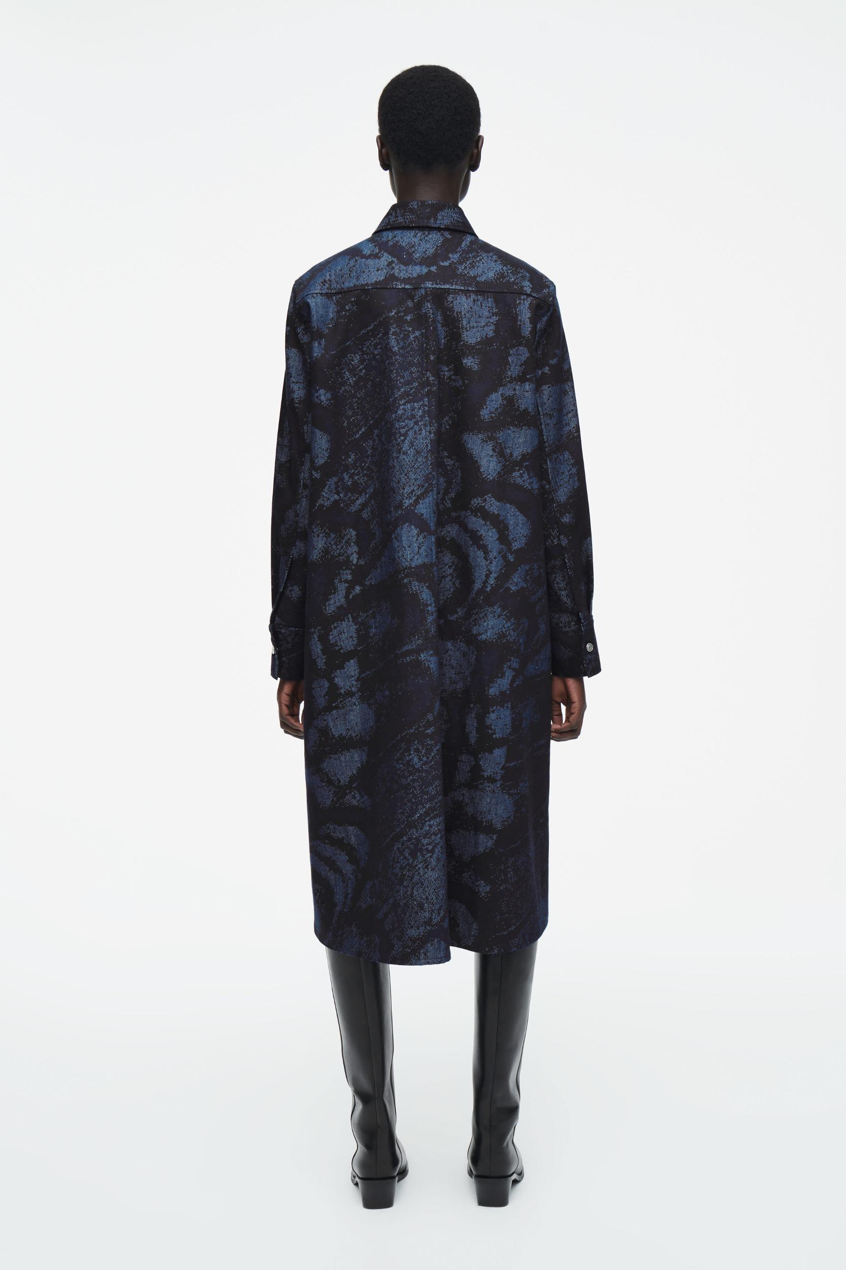 JACQUARD DENIM SHIRT DRESS Product Image