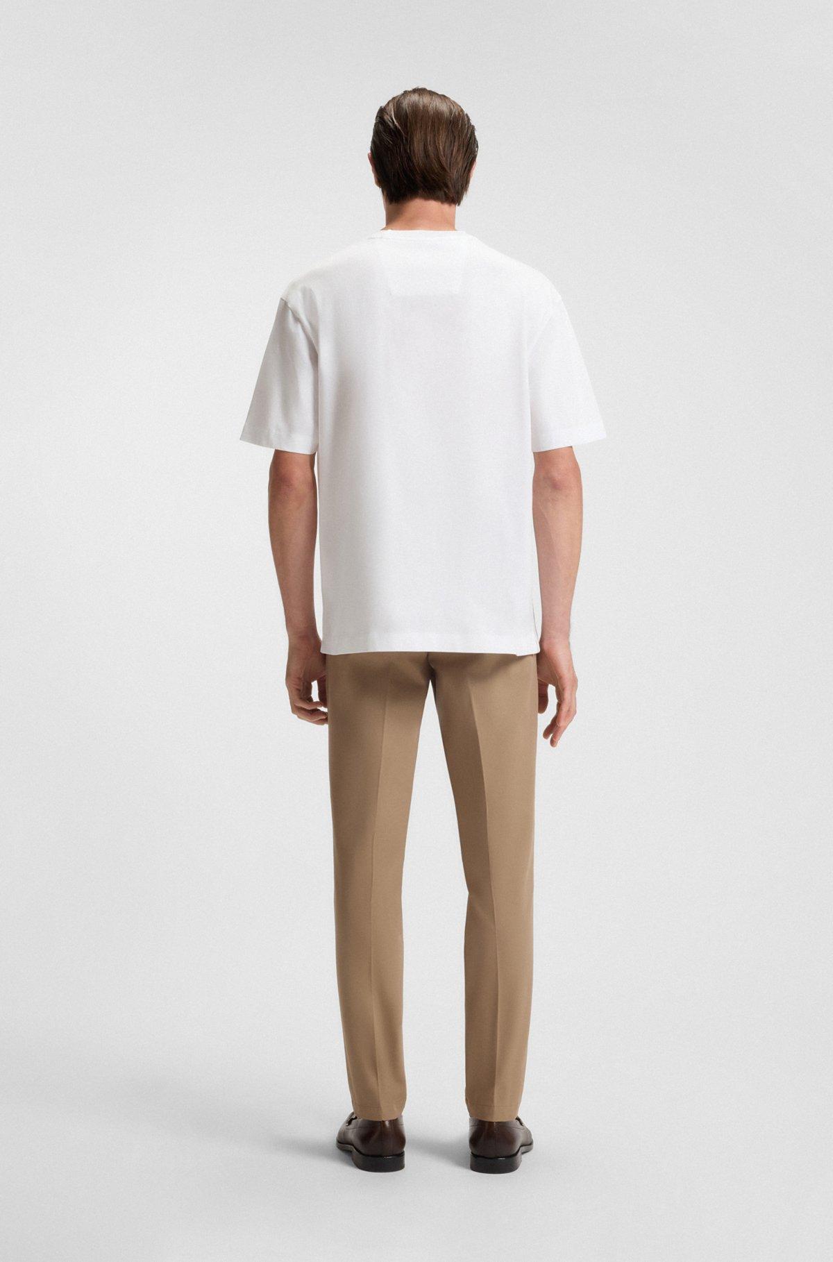 BOSS SELECTED BY SHOHEI OHTANI Mercerized-cotton T-shirt with Double B monogram Product Image