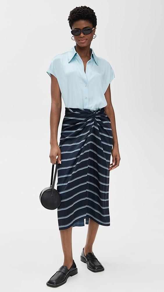 Vince Cap Sleeve Ruched Back Blouse | Shopbop Product Image