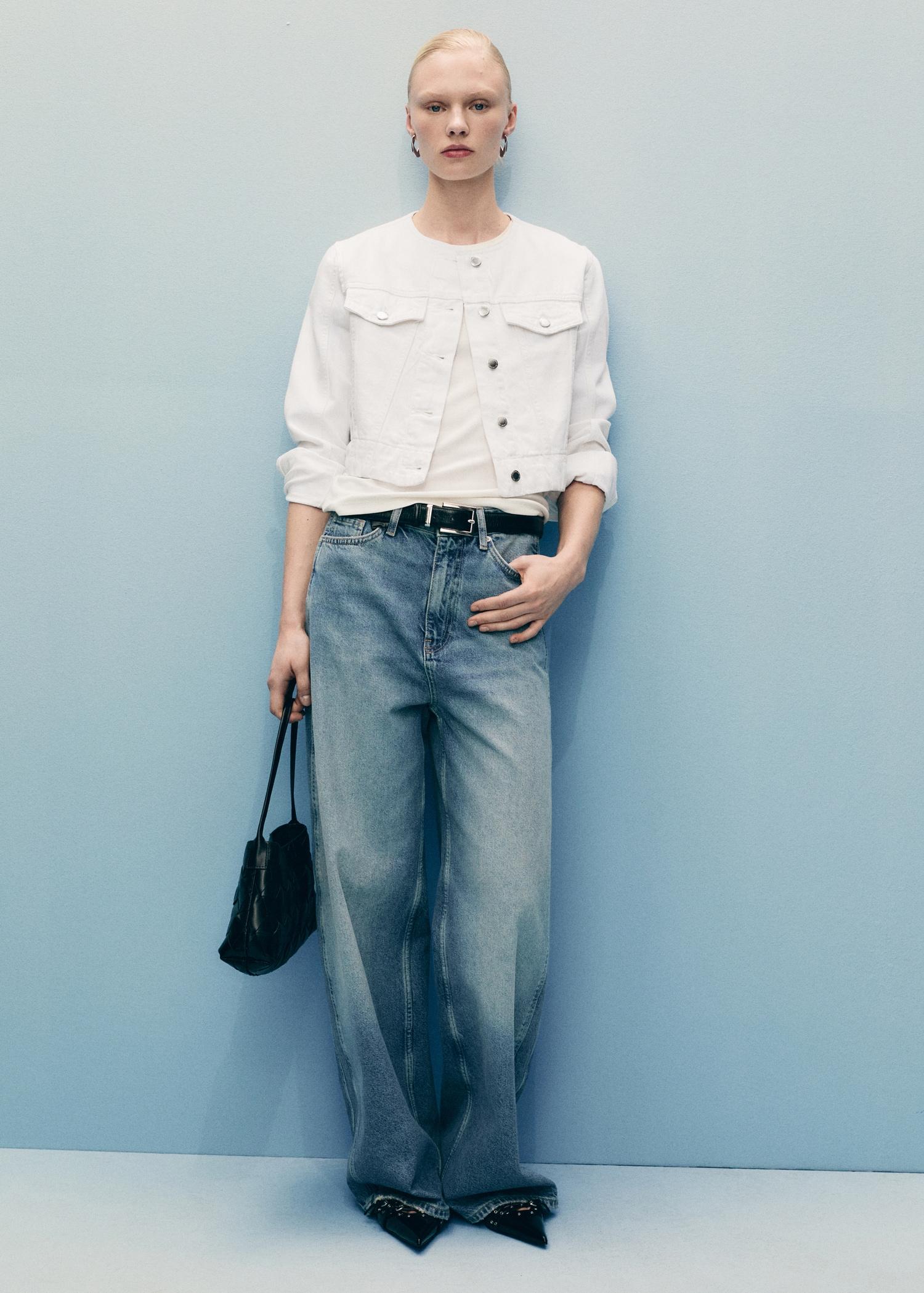 Crop denim jacket - Women | MANGO USA Product Image