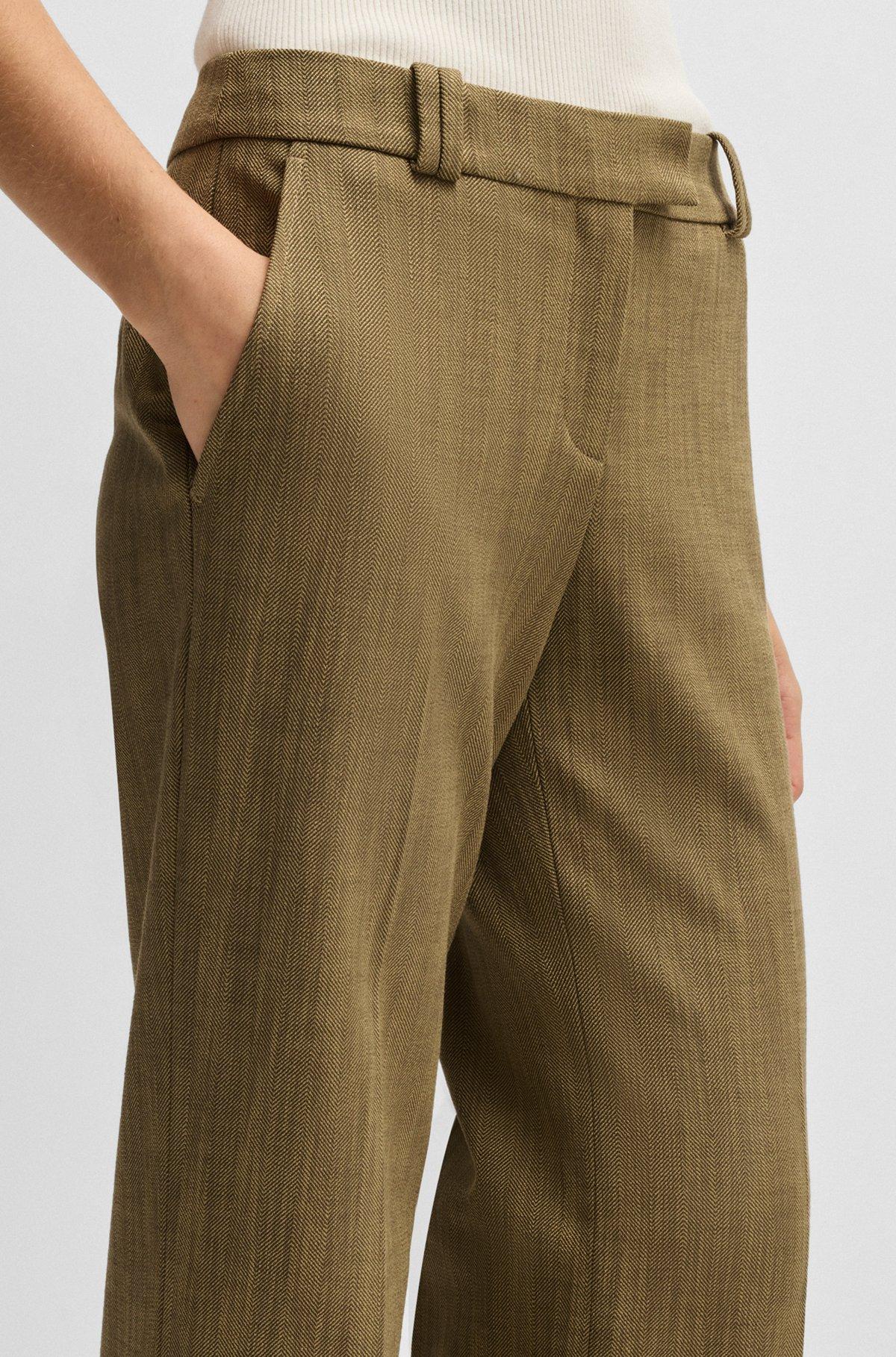 Regular-fit trousers in herringbone stretch fabric Product Image
