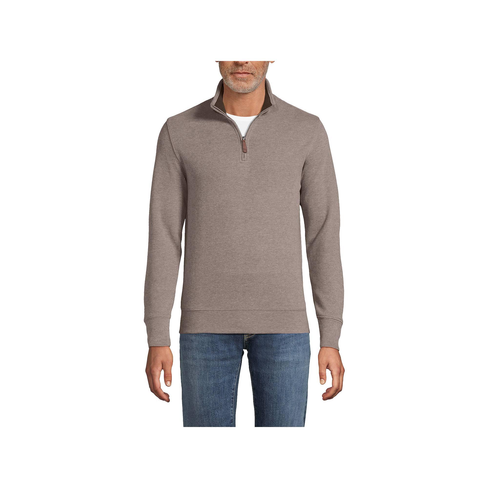 Big & Tall Lands' End Bedford Classic-Fit Ribbed Quarter-Zip Sweater, Men's,  Product Image