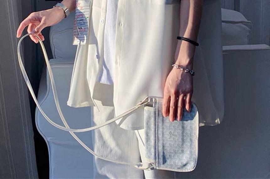 Short Sleeve Striped Shirt Jacket Product Image