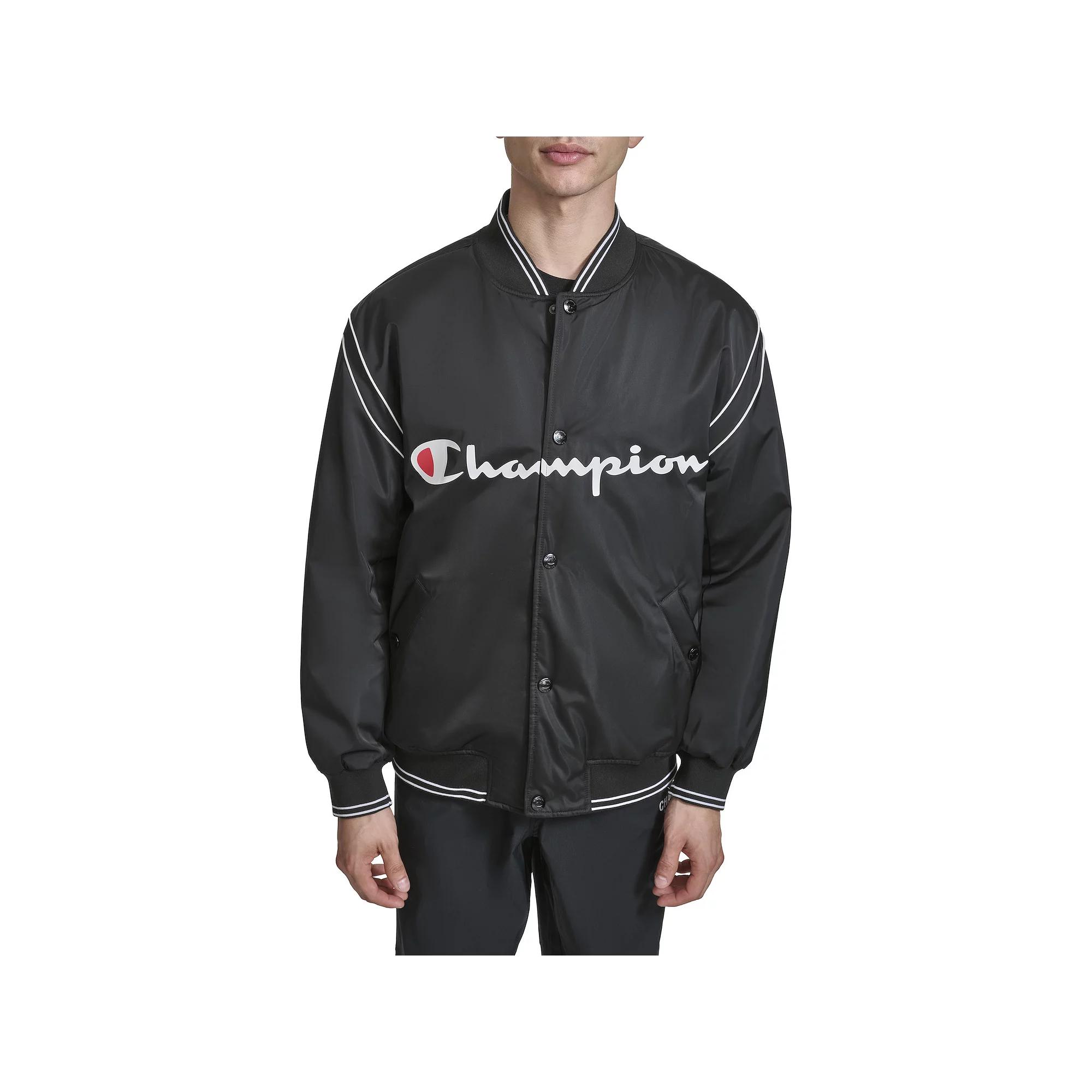 Men's Champion® Varsity Bomber, Size: Large, Blue The Web Product Image