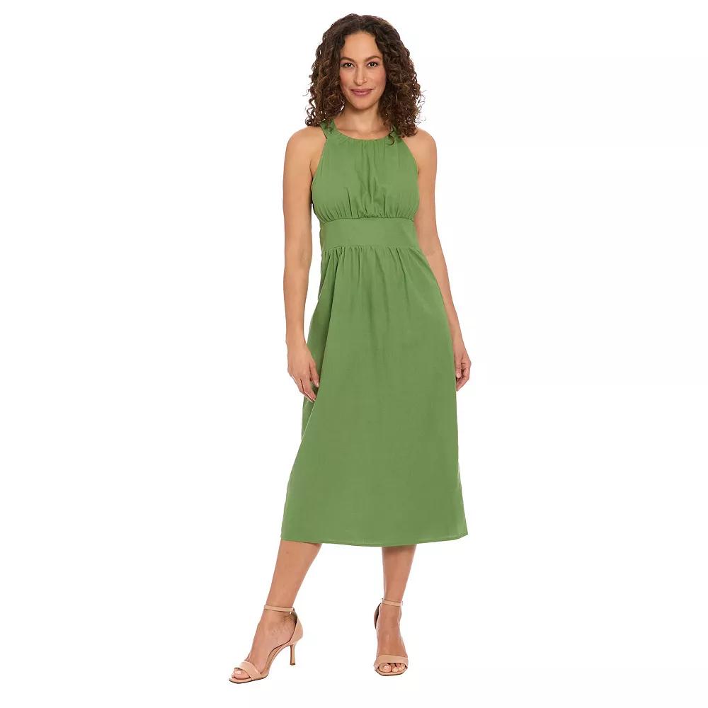 Women's London Times Halter Inset Waist Midi Dress, Size: 16, Green Product Image