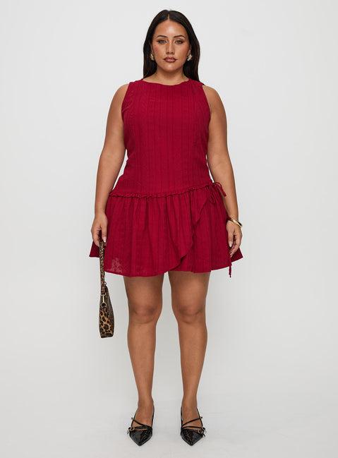Cosie Mini Dress Red Curve Product Image
