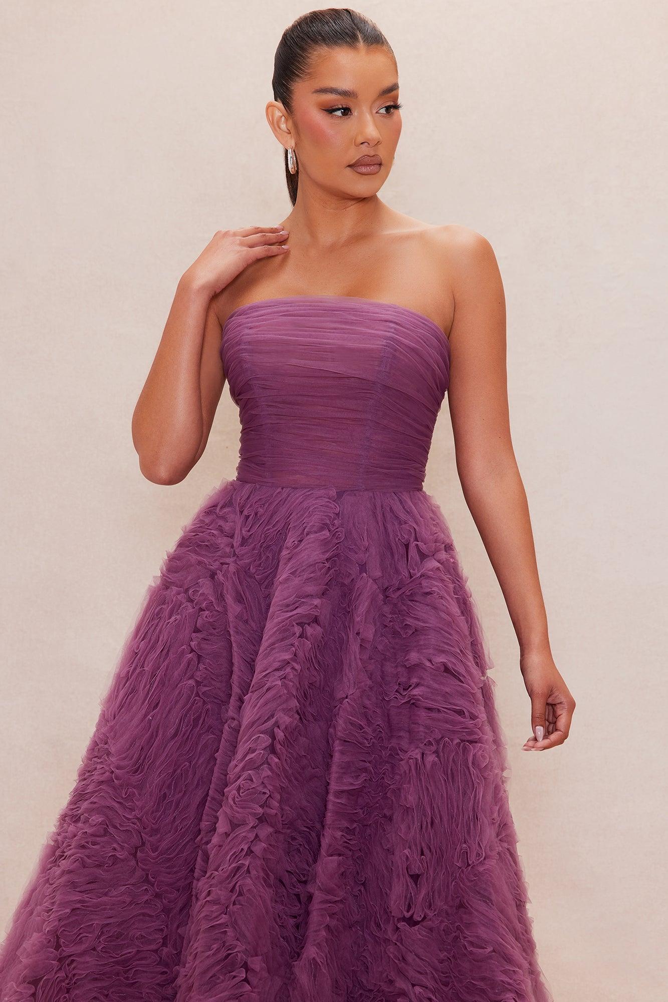 Charlie Strapless Tulle Gown - Purple Female Product Image