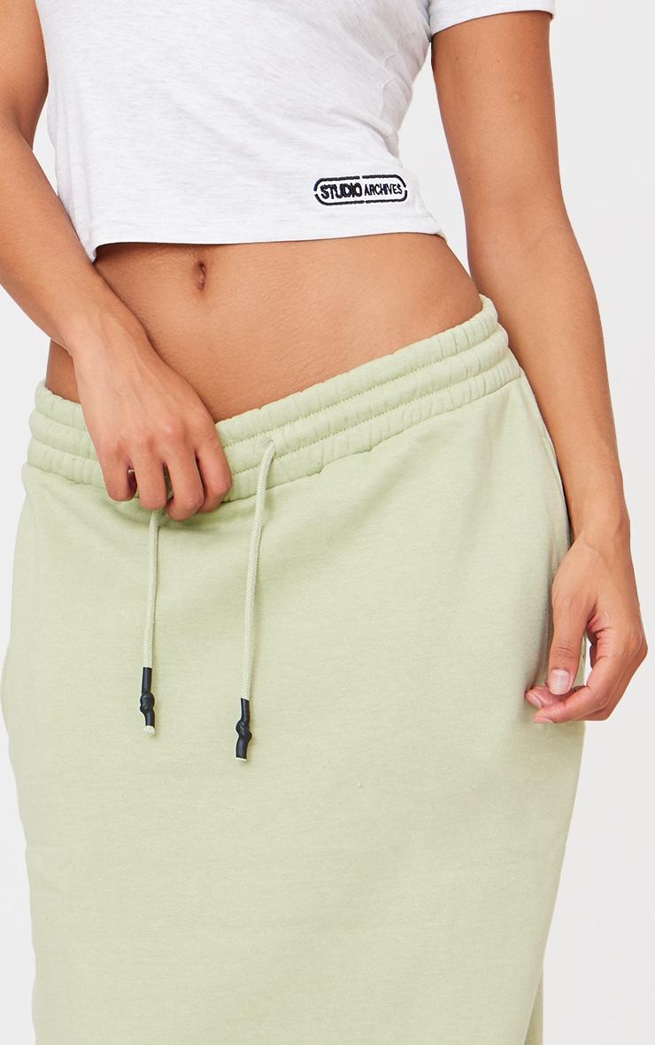 Sage Sweat Drawstring Midi Skirt Product Image