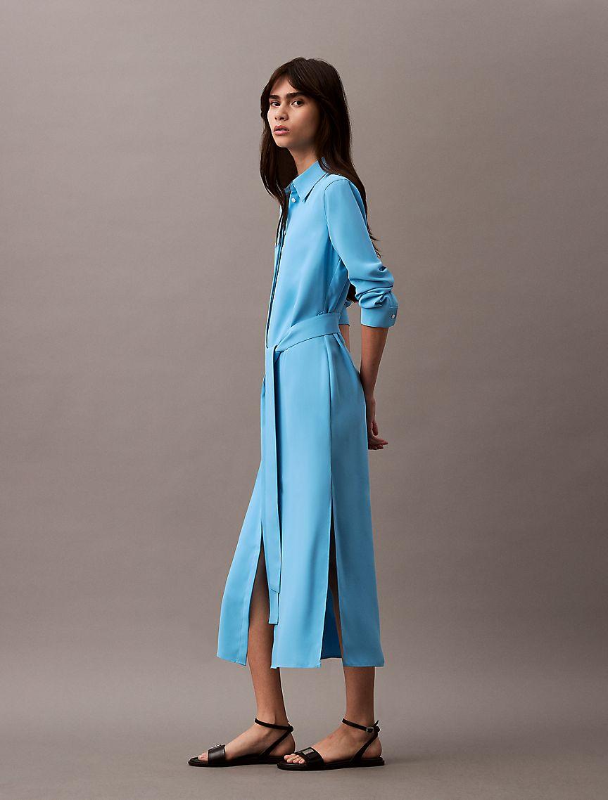 Flowing Midi Shirt Dress Product Image