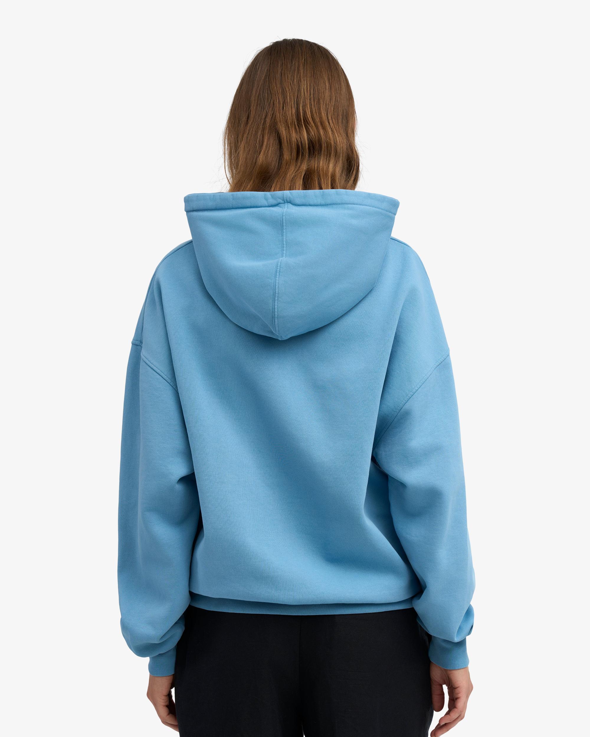 Organic Oversized Zip Hood - Pacific Blue Product Image