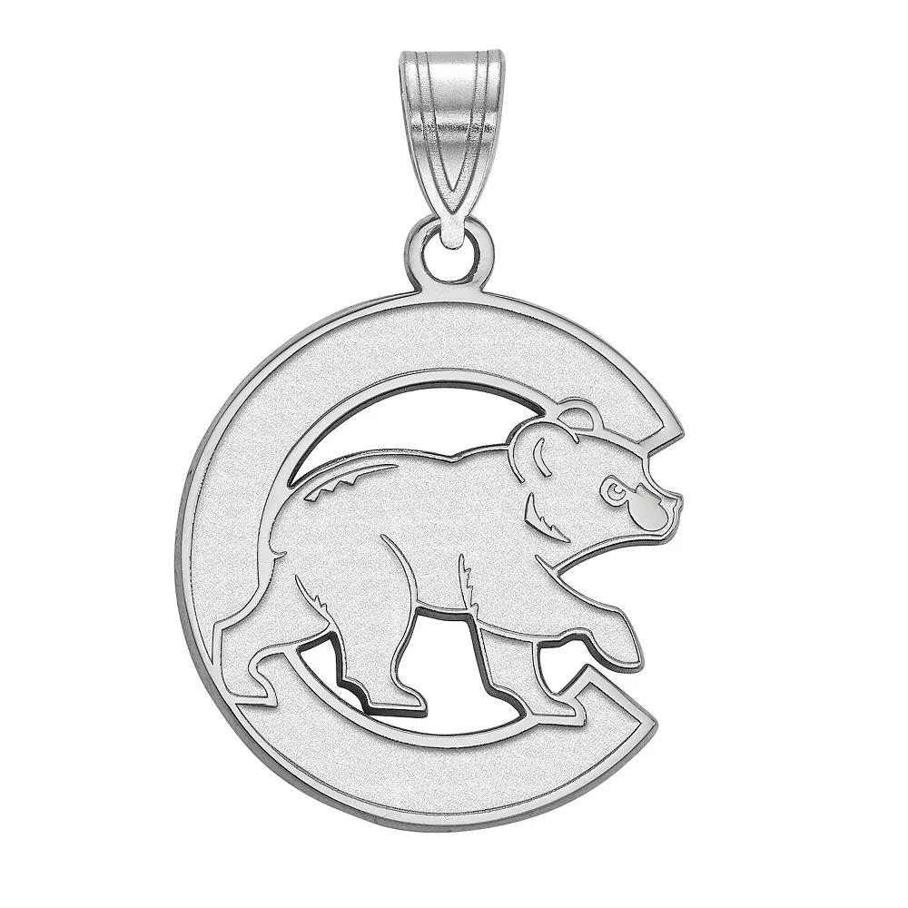 LogoArt Sterling Silver Chicago Cubs Large Walking Bear Pendant, Women's, Size: 25MM Product Image