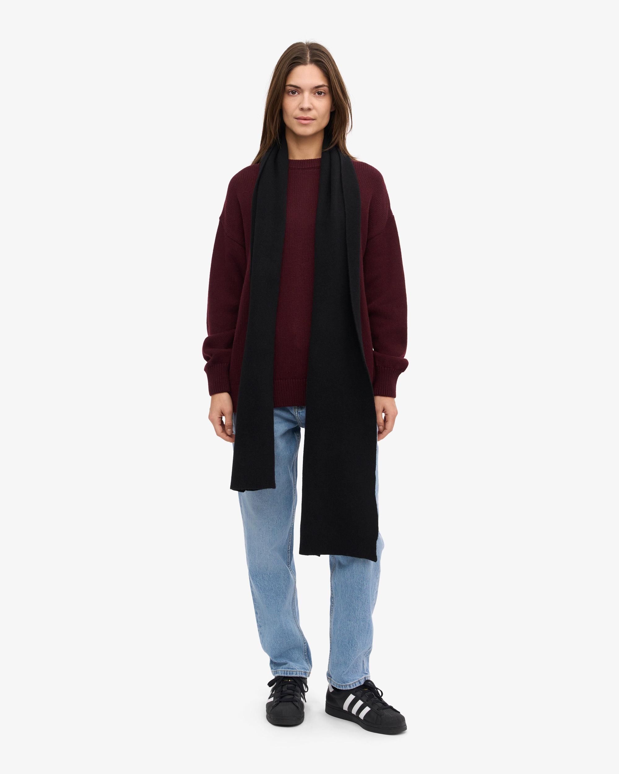 Merino Wool Scarf - Deep Black Product Image