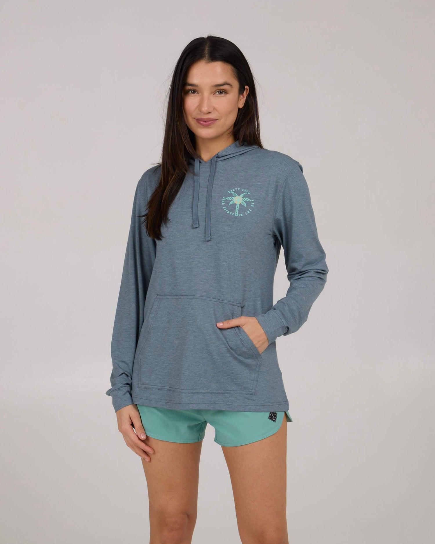 Queen Palm Tech Hoody - Fin Blue Product Image